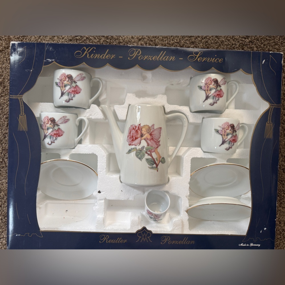 Vintage -Porzellan-Service Kids Flower Fairies Tea Set (Missing some items)